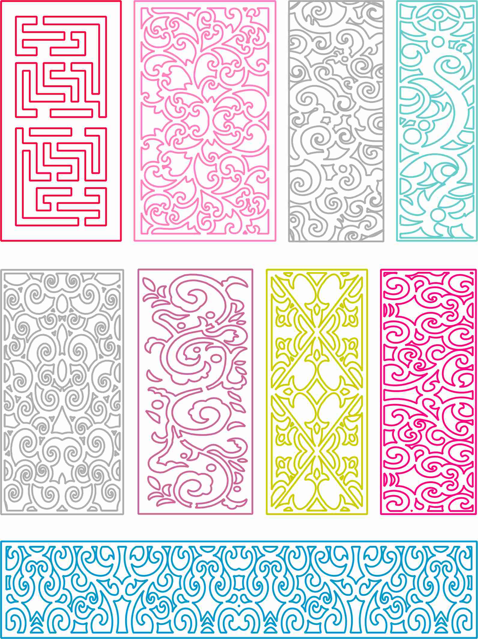 9 patterns dxf for cnc free download - Designs CNC Free Vectors For All