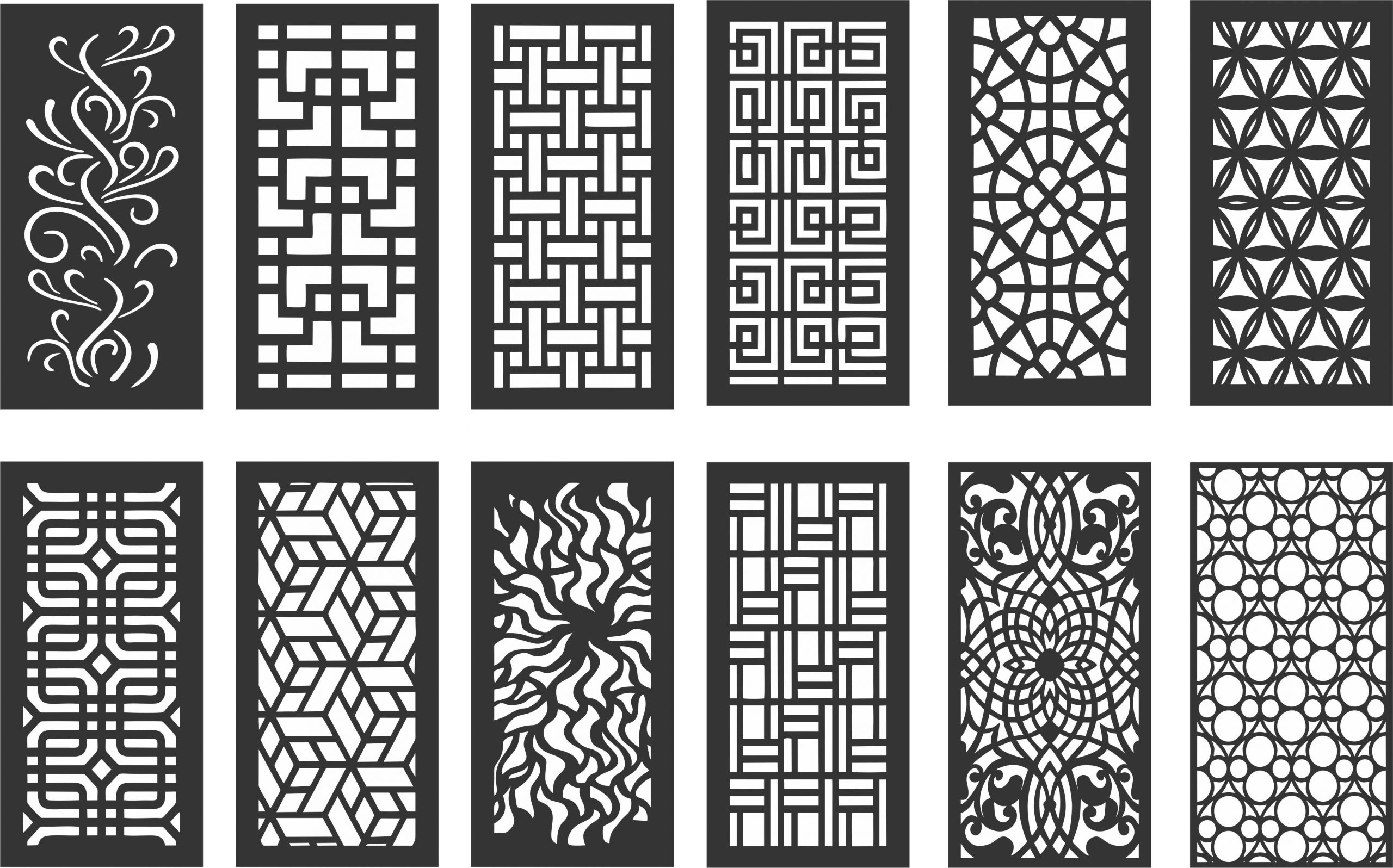 Download 12 Pattern vectors dxf file for cnc - Designs CNC Free Vectors For All Machines Cutting Laser ...
