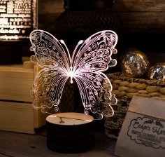Download Butterfly 3D Lamp Free Vector - Designs CNC Free Vectors For All Machines Cutting Laser Router…