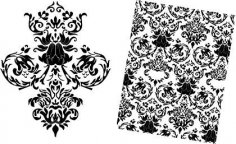 Free Baroque Floral Vector Pattern Dxf File Designs Cnc Free Vectors For All Machines Cutting Laser Router