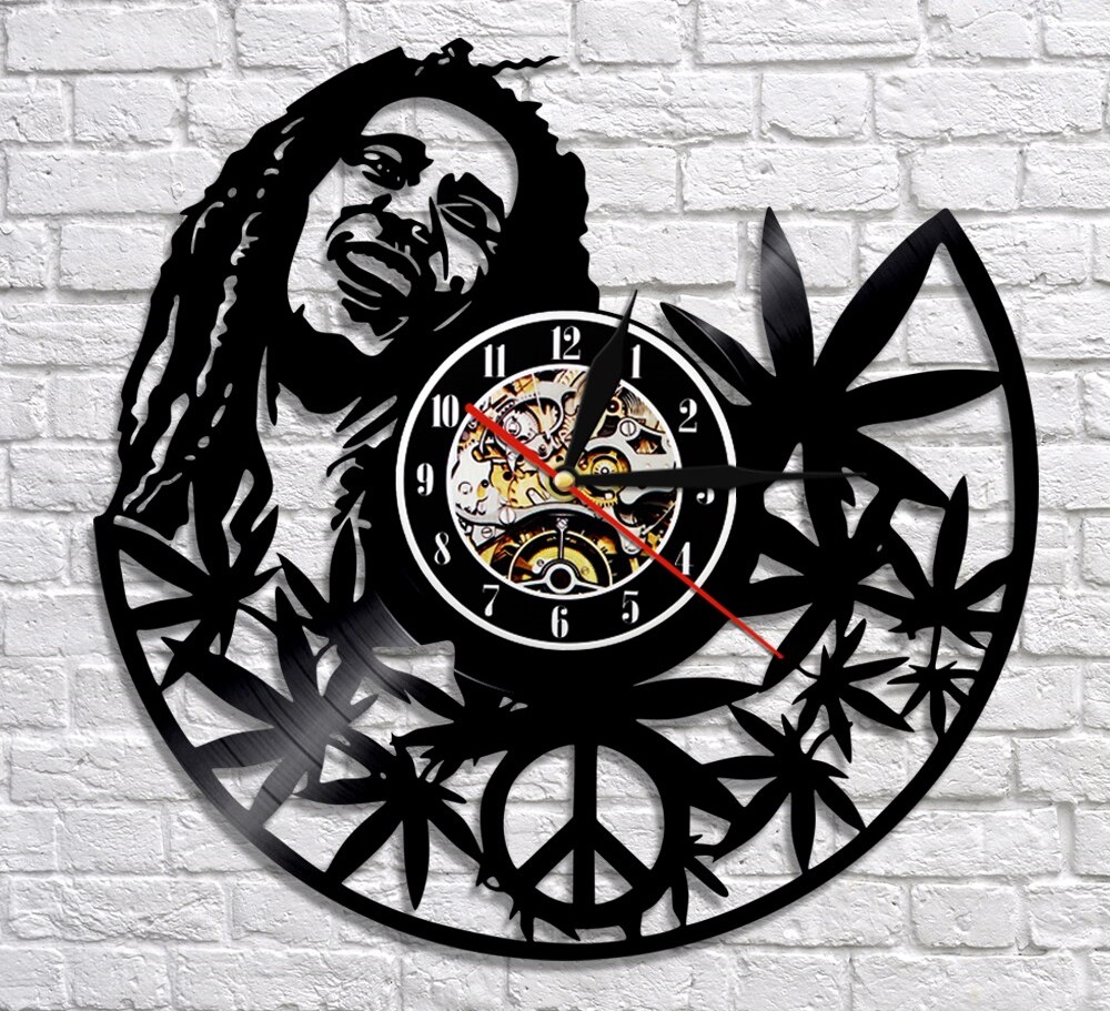 Laser Cut Bob Marley Vinyl Record Clock Template Free Vector - Designs