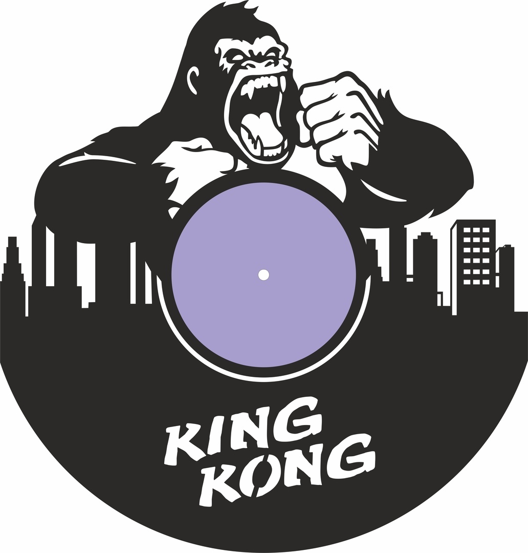 Laser Cut King Kong Vinyl Record Wall Clock Free Vector - Designs CNC Free Vectors For All ...