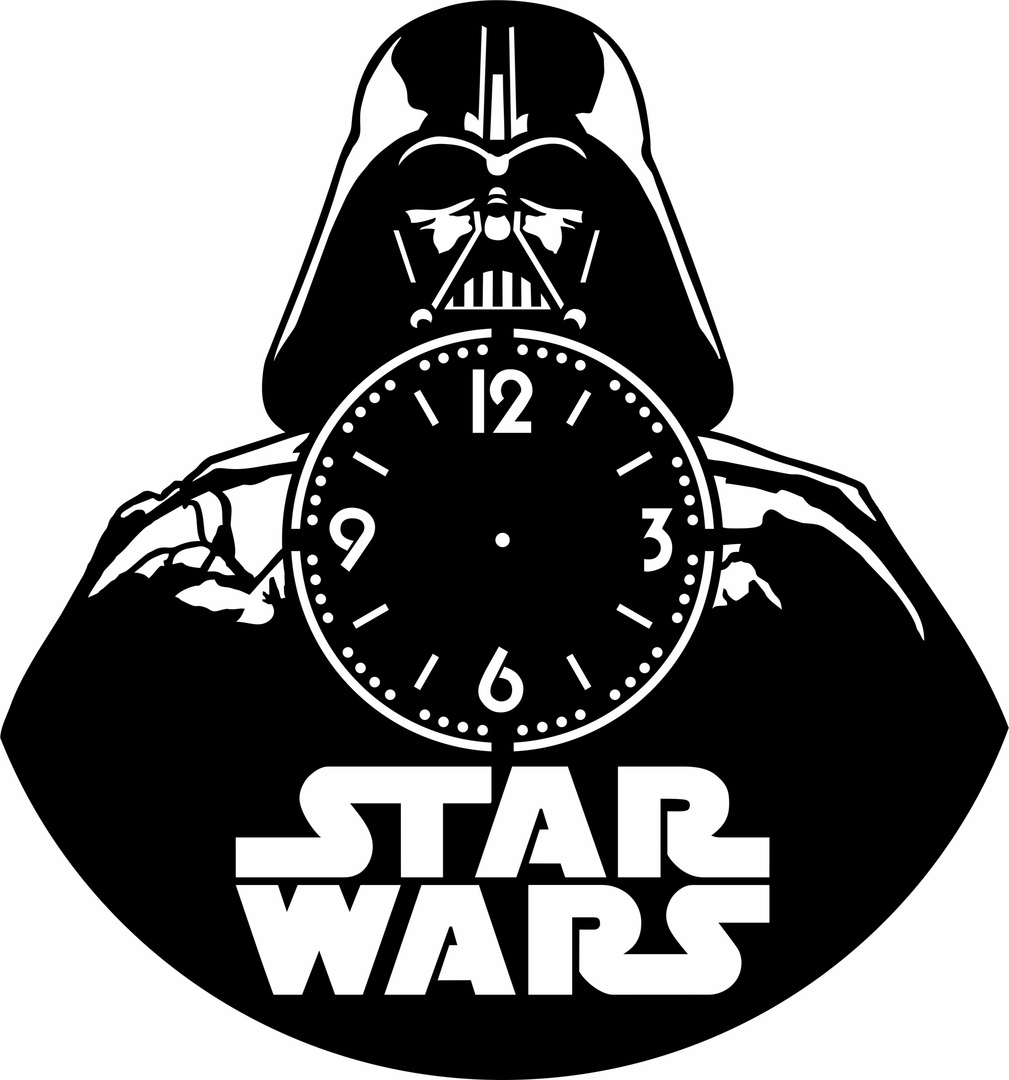 Download Laser Cut Star Wars Vinyl Clock Template Free Vector - Designs CNC Free Vectors For All Machines ...