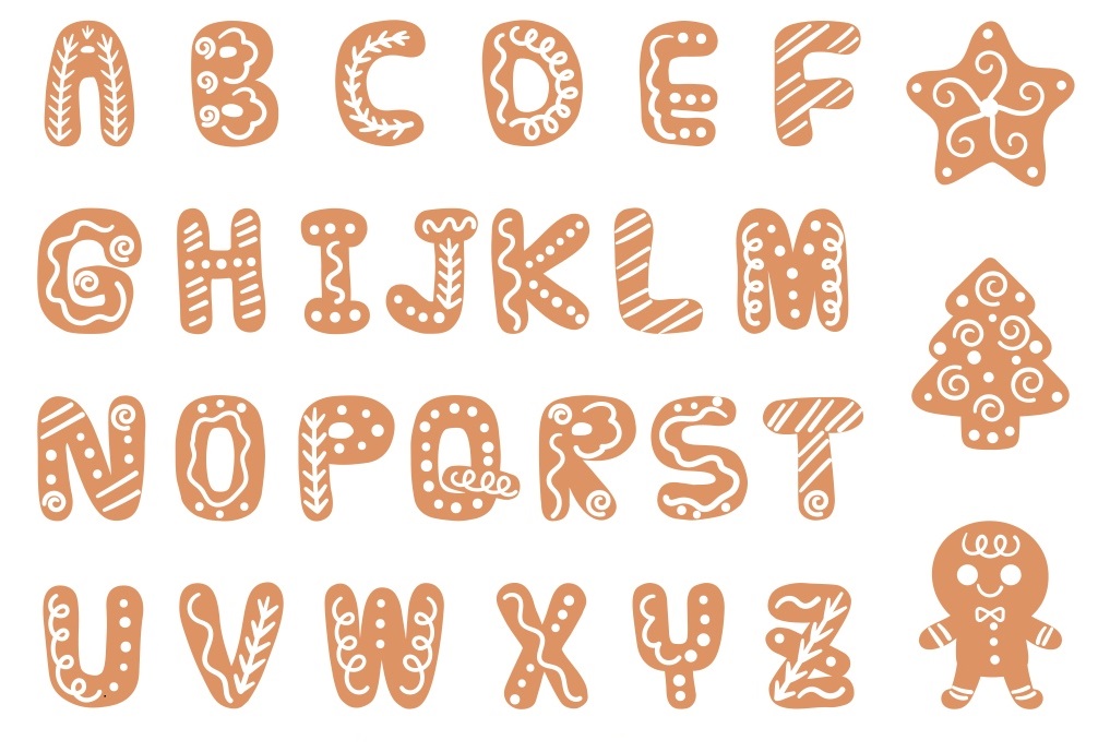 Cookies Alphabet Letters Font Vector Art Free Vector ...