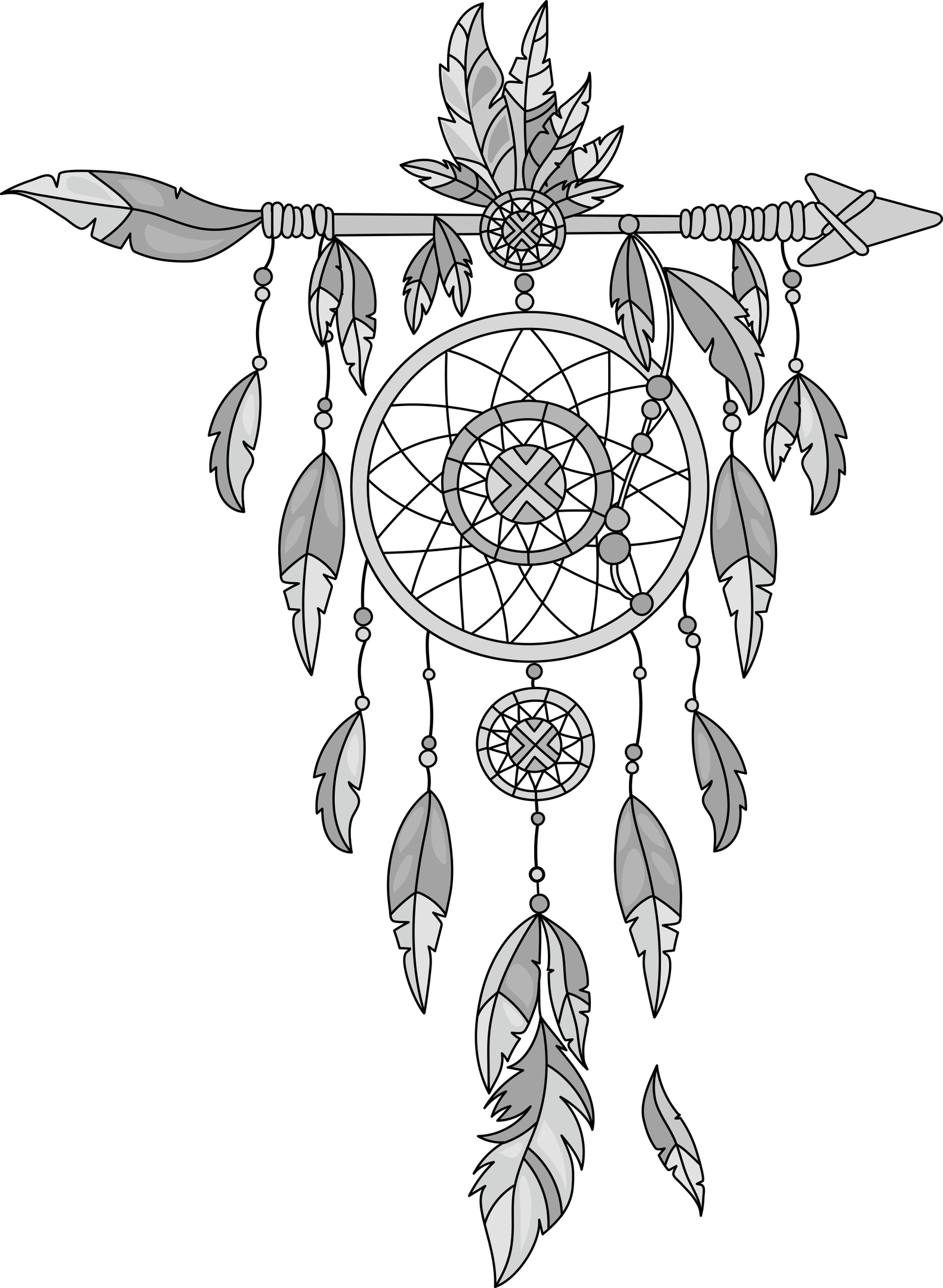 Dreamcatcher Grey Vector Free Vector - Designs CNC Free ...