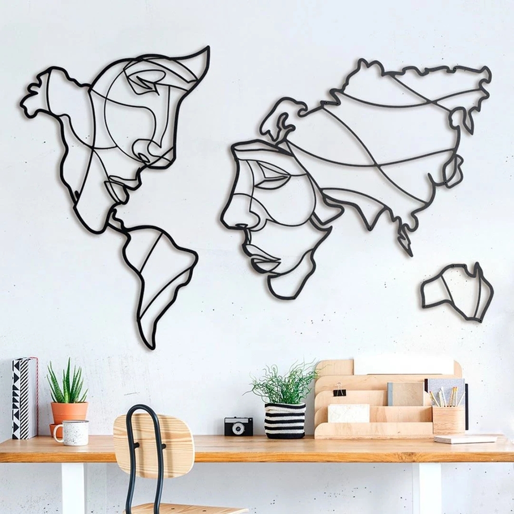 Download Laser Cut Faces Of The World Map Wall Art Free Vector ...