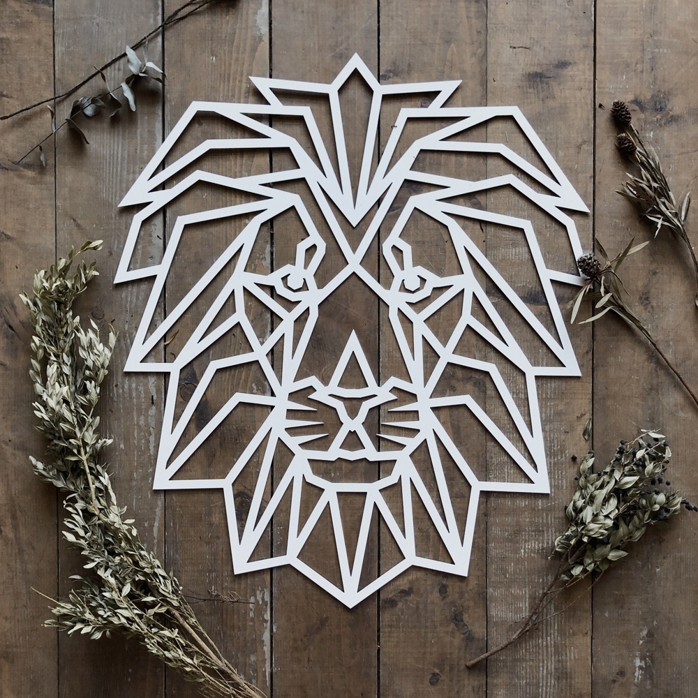 Vector for CNC Laser milling cutting Vector plan. Geometric mural on the wall of the Wolf