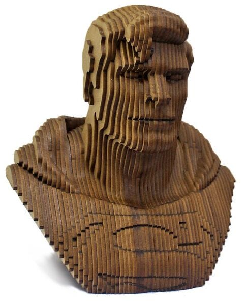 Download Laser Cut Superman Head Sculpture Layered Wooden Art Dxf File Designs Cnc Free Vectors For All Machines Cutting Laser Router