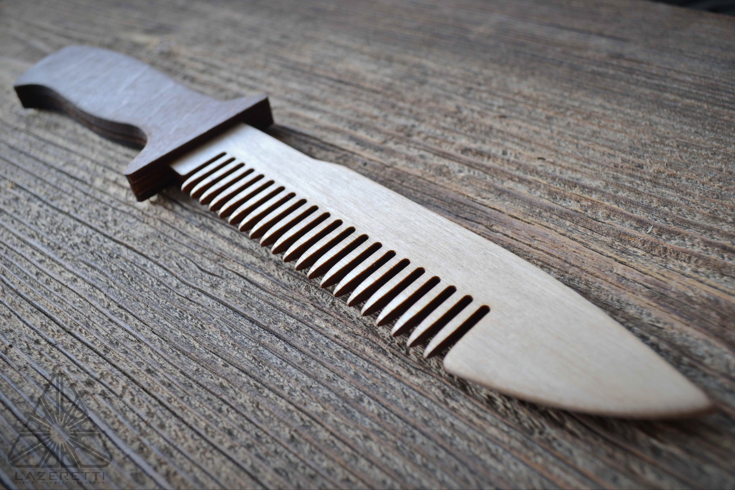 Laser Cut Wooden Knife Comb Free Vector - Designs CNC Free Vectors For