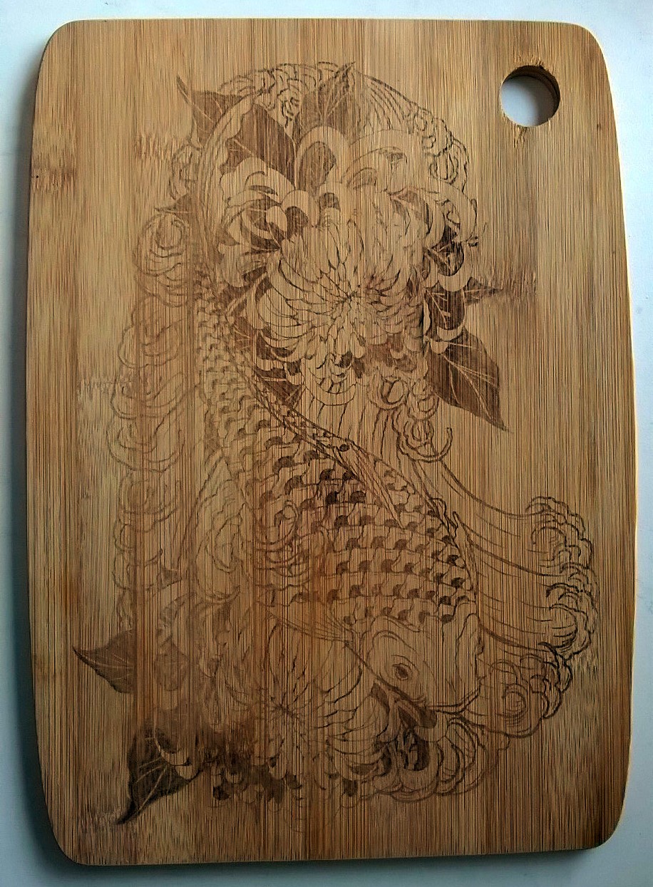 Laser Engraving Fish Design For Cutting Boards Free Vector - Designs