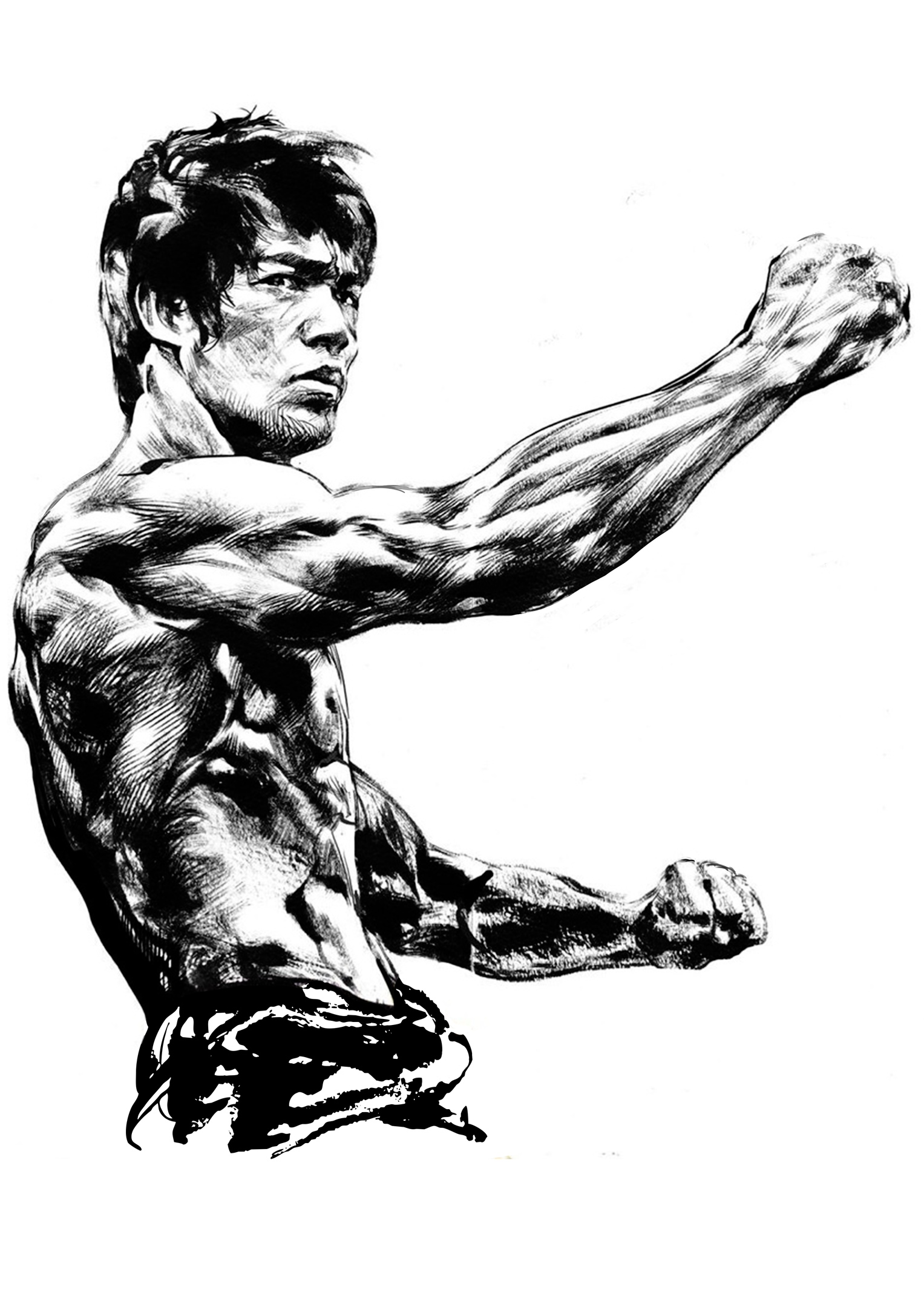 Bruce Lee Vector For Laser Engraving Free Vector - Designs CNC Free