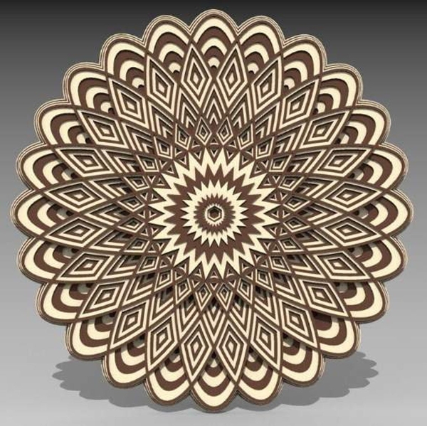 Download Laser Cut 3d Layered Mandala Free Vector Designs Cnc Free Vectors For All Machines Cutting Laser Router