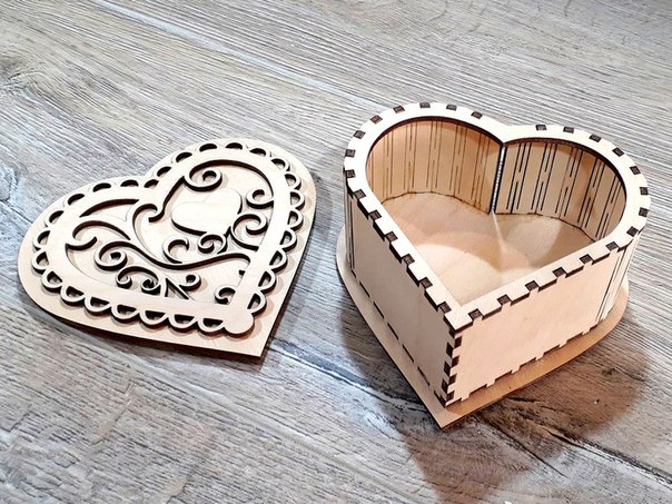 Download Laser Cut Decorative Heart Box With Lid Free Vector ...