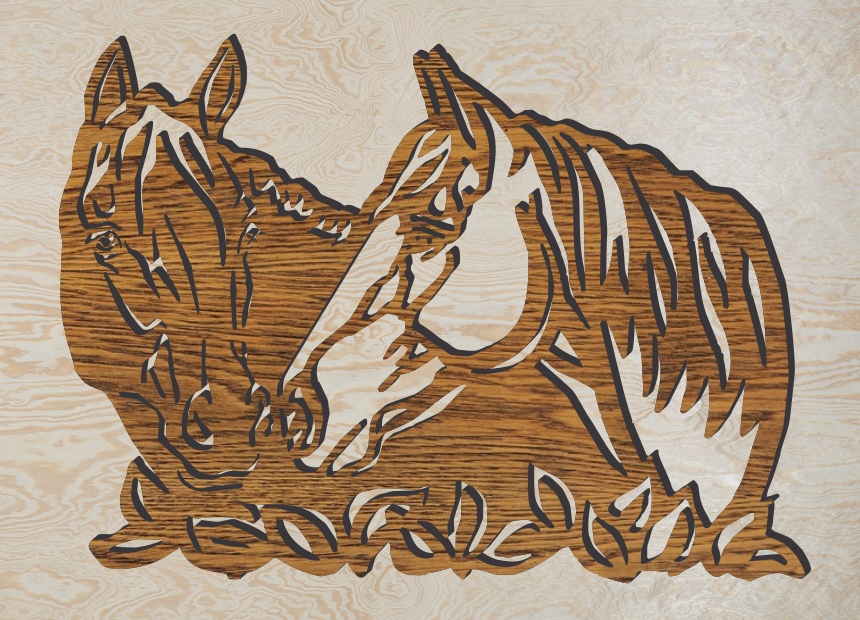 Horses Wall Art Laser Engraving Template Free Vector Designs CNC Free