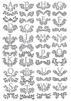 Floral Letters Free Vector Designs Cnc Free Vectors For All Machines Cutting Laser Router