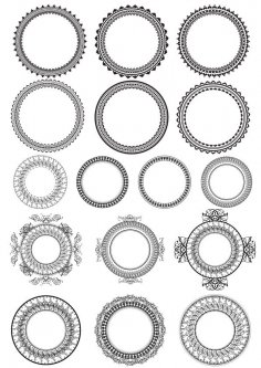Download Round Frame With Ornate Border Vector Set Free Vector ...
